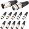 RUNCCI-YUN 12 Piezas Conector de soldadura XLR 3 pines Mini,conectores XLR macho/hembra,enchufe de cable de micrófono,toma de audio de micrófono