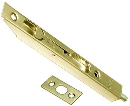 MICEL - 92433 - Pasador de Embutir para Puertas y Ventanas, en Acero, Canto Cuadrado, acabado Latonado, 160 x 16 x 14 mm