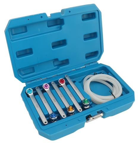 Kit de clés de purge de freins 7 à 12 mm, clé 12 pans, tuyau de vidange d'huile avec clapet anti-retour pour voiture, camionnette, SUV