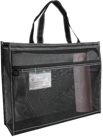 Net-Art, borsa per accessori, 43 x 33 x 11,4 cm, organizer trasparente con manico e cerniera, borsa A3 per piatti per dipingere opere d'arte, Nero, Consulte la descripción, Vedi descrizione