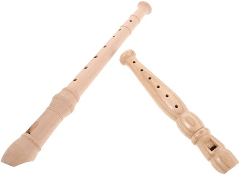 Warmhm 2 pezzi Flauto Soprano in Legno Design Tedesco e Inglese per Principianti e Strumento Musicale Portatile e Naturale per Scuola e Casa