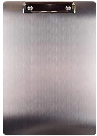 Carpeta de portapapeles Metal A4, tablero Clip acero inoxidable, carpeta almacenamiento facturas, archivos escritura, férula for negocios, 4 Uds para Oficinas,Restaurantes