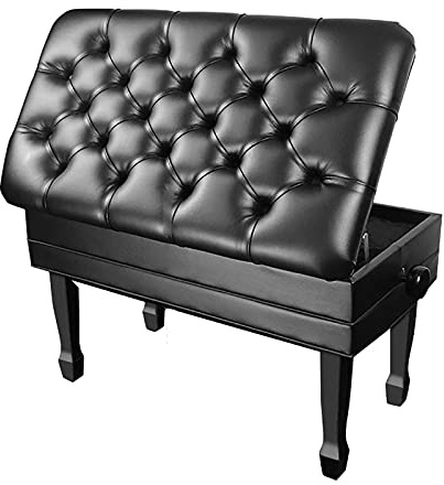 Pianopall Deluxe pianopall Justerbar pianobänk med notförvaring Dold lyftstruktur Design, för lärare och elever, Svart, Svart,Black