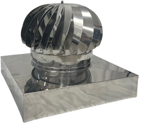EINSIDE Comignolo girevole, Cappello eolico per camini in acciaio inox AISI 304, Base rettangolare 42 x 52 cm