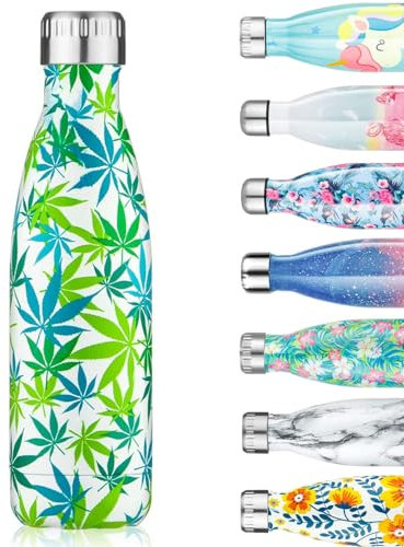 Bouteille d'eau en Acier Inoxydable avec Isolation par Double Paroi Gourdes 350/500/750ml, Bouteilles Isothermes Réutilisable sans BPA Garde Froid 24h ou Chaud 12h Gourde Isotherme Enfant Sport Voyage