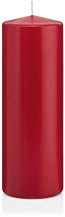 innaGLAS Bougie cylindrique Maeva, Rouge foncé, 20cm, Ø7cm, 103h - Made in Germany - Bougie Votive