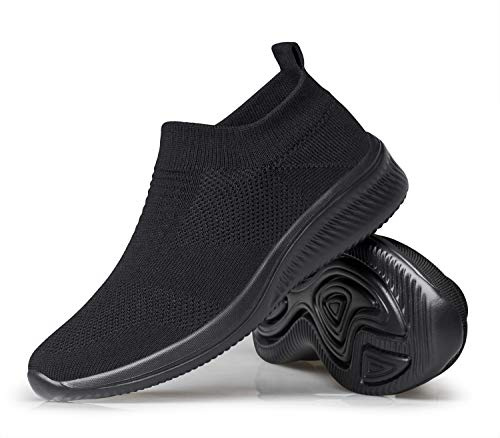 vibdiv Scarpe da Passeggio da Donna Sneakers Scarpe Quotidiane Leggere Comode Traspiranti Nero 39