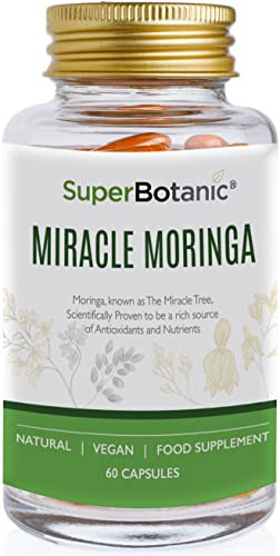 Miracle Moringa (Bottle Refillable) 500mg Capsules - All Natural Plant nutrients - 60 Capsules