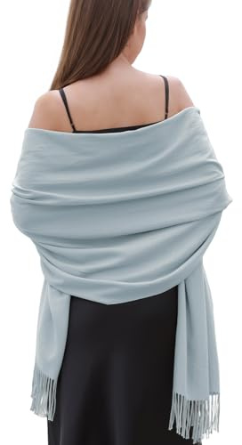 RIIQIICHY Blue Pashmina Shawls and Wraps for Women Wedding Ladies Winter Scarf