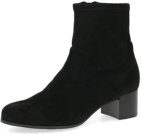 CAPRICE Women's heeled ankle boots with zipper Vegan, Black (Black Stretch), 7.5 UK