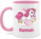 Tasse Tassen 325ml - Einhorn Name I Unicorn I Einhörner - 325 ml - Rosa - einhornbecher einhorntasse unicorns kindertasse mädchen einhorntassen einhörnern mug tasse+personalisiert einhorn-tasse