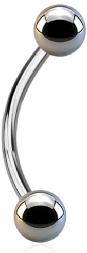 viva-adorno titan G23 böjd barbell piercing banan ögonbrynspiercing intimpiercing Z567