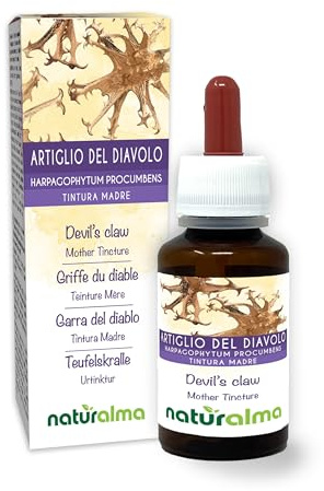 Artiglio del diavolo (Harpagophytum procumbens) radici Tintura Madre analcoolica Naturalma - Estratto liquido gocce 60 ml - Integratore alimentare - Vegano