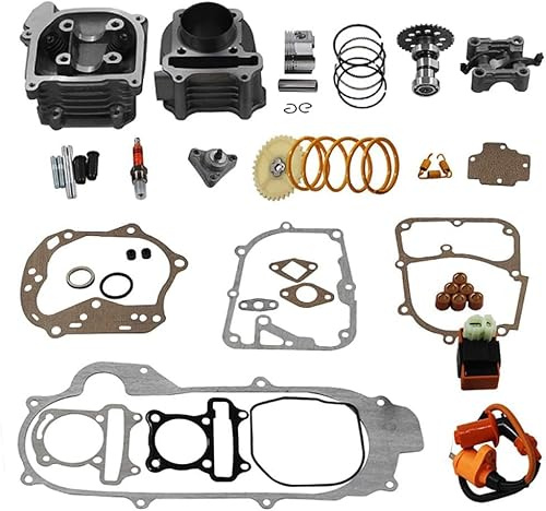 GY6 cylinder rebuild Kits Trkimal 100 cc Big Bore Kit för 64 mm ventil 49 CC 50 CC 139 QMB moped scooter motor 50 mm bore uppgraderingsset med 6 stift racing CDI tändspole prestanda tändstift koppling