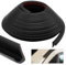 Caossuixin J Shape - Grondaia per pioggia, 10 metri, con retro autoadesivo, J Shape per tetti, grondaie per auto, in PVC, per roulotte, porte, furgoni, finestre e porte (nero)