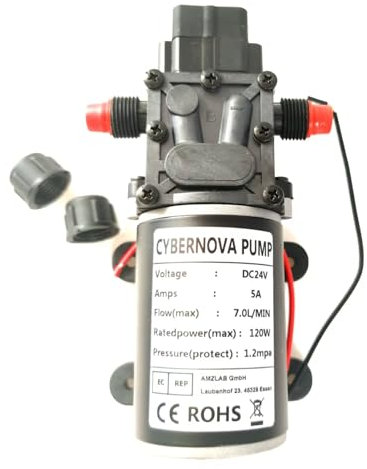 CYBERNOVA DC 24V 7.0L /MIN Bomba de diafragma inteligente (con interruptor de presión) Bomba de agua silenciosa autocebante para caravana/barco/jardín/gamper limpieza/pulverización