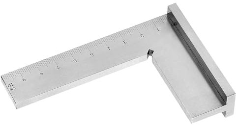 Binnan Escuadra de Carpintero, Regla de ángulo de Acero de 7x10 cm con Escala, Regla de Doble Escala de 90 Grados, Metalicas Carpintero de Precisión para Mecanizado en Ángulo Recto