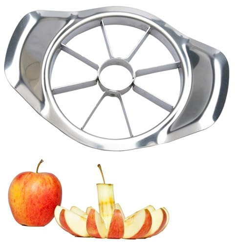Stainless Steel Apple Slicer & Corer –Easy Grip Handles – Ideal for Apples, Pears, Onions – Kitchen Gadget for Quick, Fruit Slices