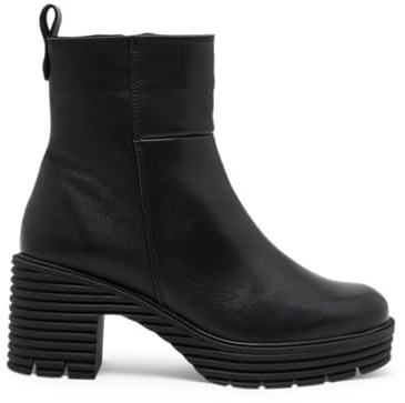 Porronet Botines De Piel Con Cremallera Negra Marta