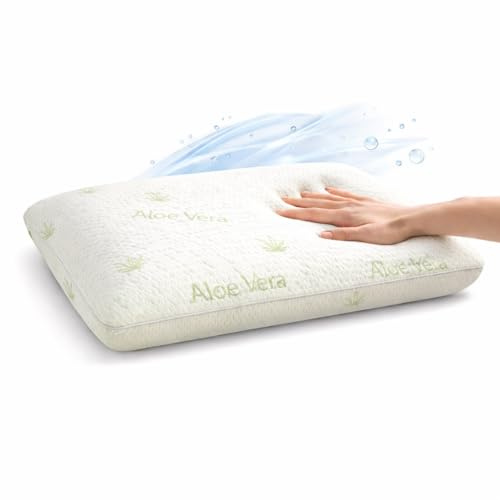 Archiletto Guanciale Memory Foam Aloe 50x80 cm – Altezza 13 cm – Cuscino Sostegno Medio-Alto – Anallergico e Traspirante Cervicale Cuscino per Dormire Meglio Made in Italy