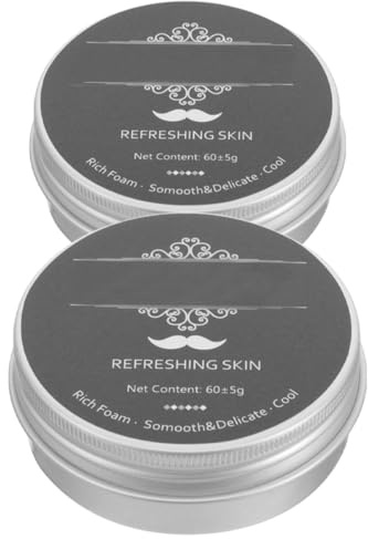 Mikikit Sapone da Barba Uomo 2 Pezzi Estratti Vegetali, Sapone la Pulizia della Barba del Viso, Idratante e Ammorbidisce Baffi, Accessorio da Viaggio per Rasatura Delicata