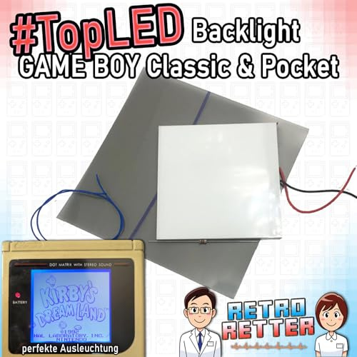 RetroRetter Backlight Set für GameBoy Classic DMG-01 Display - Backlit Hintergrundbeleuchtung