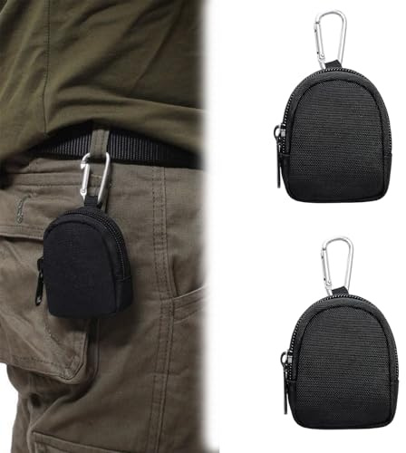 TEOZBLU 2 Pezzi Borsa Cane, Sacchetto Premietti Cane per Addestramento, Porta Snack per Cani con Clip da Cintura, Impermeabile e Portatile per Outdoor, Nero