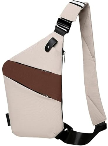 AAFGVC La Compatta - Antifurto Intelligente Borsa a Tracolla da Uomo, Design Piatto e Invisibile sotto la Giacca, Borsa da Viaggio Multifunzionale per Viaggi Lavoro e Uso Quotidiano (Khaki)