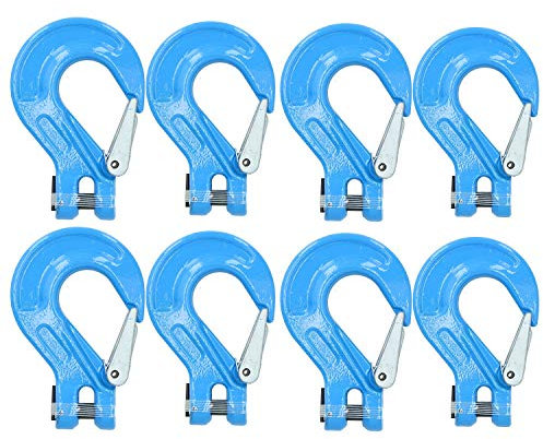 AB Tools-US Pro Clevis Sling Hook Safety Catch Max Lifting Capacity 3.15 Ton 10mm Chain 8pc