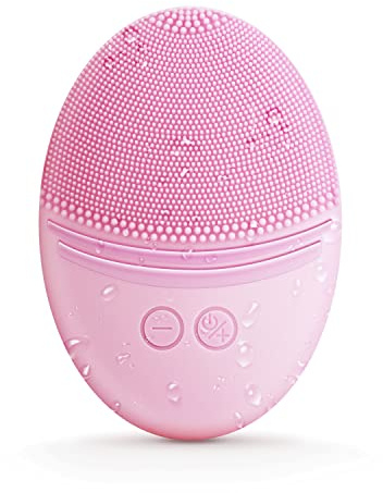 EZBASICS Silicone Facial Cleansing Brush, IPX7 Waterproof, Pink