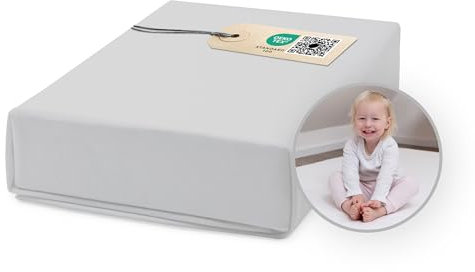 Ehrenkind® Spannbettlaken für Babybett Kinderbett | 100% Bio-Baumwolle Spannbettlaken 60x120 | Atmungsaktives Spannbetttuch (160 g/m²) | Material Oeko-TEX 100 Zertifiziert, 120x60cm GRAU