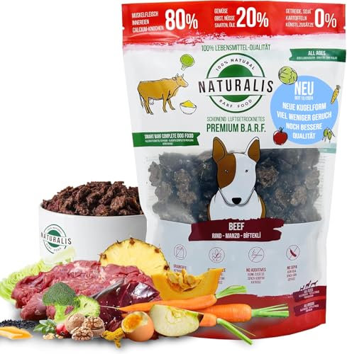 Naturalis Smart 80 Barf Trockenbarf Hundefutter 500 g Rind Alleinfuttermittel ohne Zusätze getreidefrei sojafrei glutenfrei 100% Natur - schonend luftgetrocknet