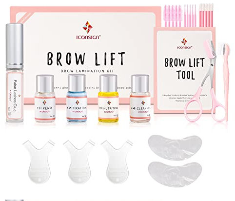 ICONSIGN Kit de Lamination de Sourcils, Kit de Lifting de Sourcils Semi-Permanent Professionnel,Durée de vie jusqu'à 8 semaines, Convient pour le salon et la maison