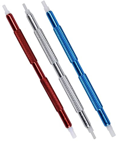 KD89 Outils d'horloger à Poser Les Aiguilles en Aluminium, sans rayer Les Cadrans. Assortiment de 3 pièces avec Embouts en Delrin.