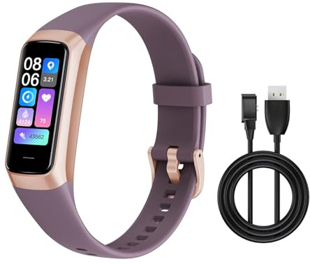 Fiauli Smart Watch Svar/Ring samtal, 1 tum fitnessklocka med pulssovskärm, aktivitetsmätare fitnessmätare med 25 sportlägen, IP68 vattentät smartklocka för iOS Android lila röd