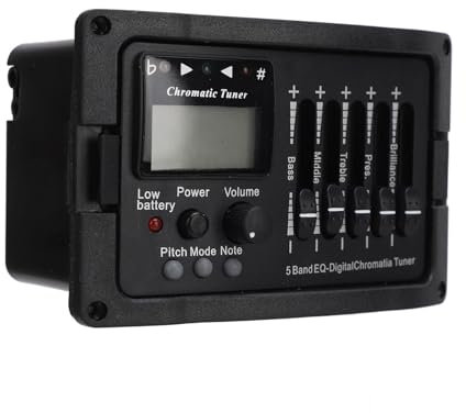 Akustikgitarren-Vorverstärker, 5-Band-EQ-Equalizer, Akustikgitarrenverstärker, digitaler Tuner-Tonabnehmer, Akustik-E-Gitarren-Vorverstärker-Tuner mit LCD-Display, Gitarrenzubehör
