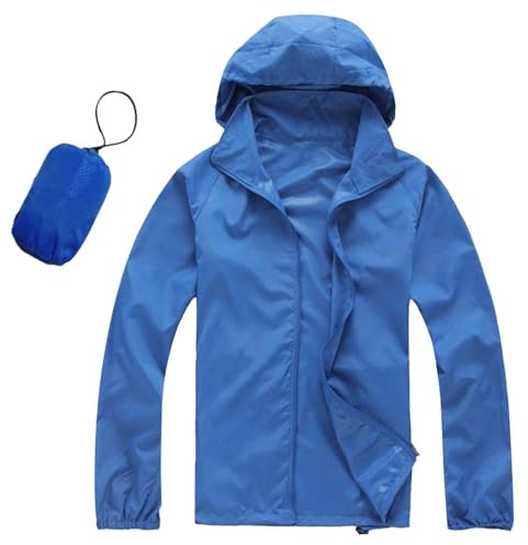 Hanraz Regenjacke Herren Wasserdicht Ultraleichte Atmungsaktiv Regenmantel Sportjacke Einfarbig Leichte Faltbar Windbreaker Winterjacke Mit Aufbewahrungstasche Für Wandern Outdoor Venture
