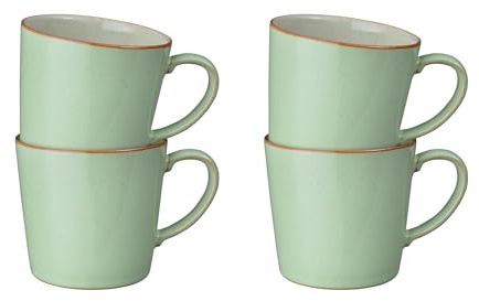 Denby - Heritage Orchard Mugs Set of 4 - Large 400ml Capacity Coffee Cups - Dishwasher, Microwave Safe & Oven Proof for Home & Office - Chip Resistant Green Glazed, Everyday Chip Resistant Stoneware