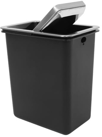 TOYANDONA Cubo de Basura Empotrado para Encimera Tapa Abatible de Acero Inoxidable Resistente Cubo de Residuos Integrado para Cocina y Baño con Diseño Rebatible para Frescura