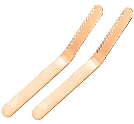 MagiDeal 2 Cuchillos para, versátiles, con Agujeros, Resistentes, para sándwiches, Queso, para Comida, Utensilios de Cocina de Acero, Rose Gols