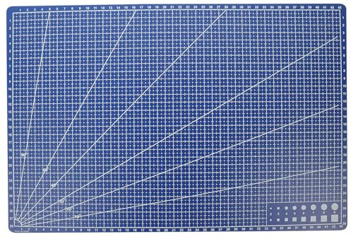 SHINEOFI A3 Handcraft Double-Sided Cutting Mat, Non-Slip Plastic Craft Cutting Board for DIY Engraving Sewing Table Protection, Blue