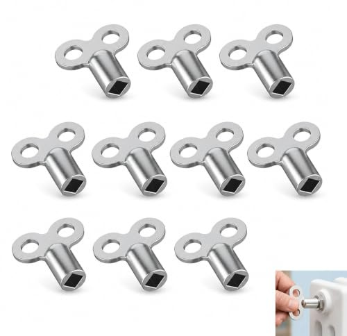 10 Piezas Llave para Purgar Radiadores, Llaves de Purgado de Radiadores, Llave de Purga de 5 mm para Radiadores Domésticos y Comerciales, Mejora la Eficiencia de Calefacción, Reduce Ruido
