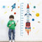 decalmile Wandtattoo Raketen Höhentabelle Wandaufkleber Weltraum Planeten Wandsticker Kinderzimmer Babyzimmer Schlafzimmer Wanddeko