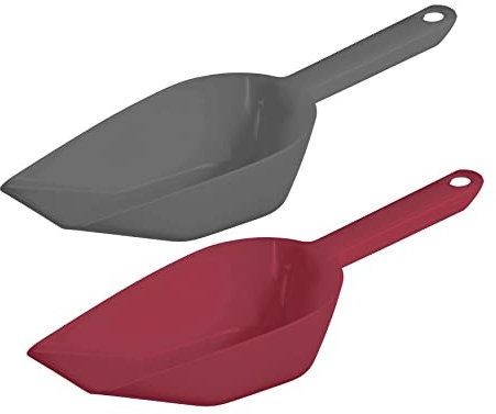 Westmark Juego de cucharas para hornear, pesar, rellenar, 2 piezas, capacidad de llenado: 450 ml cada una, plástico, color antracita/rojo, 90952270