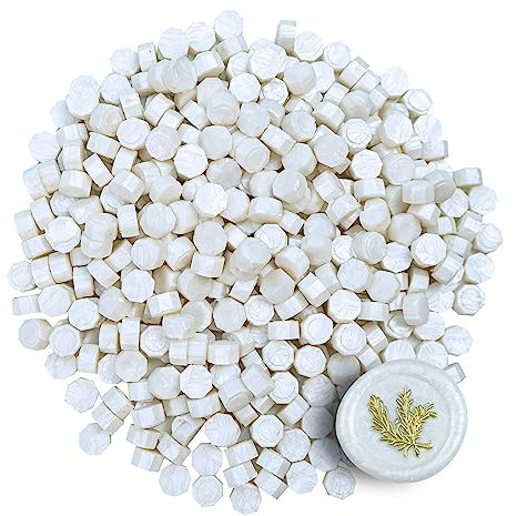 Wachs Siegel Perlen, Zifospy 370 PCS Siegel Wachs Perlen für Siegel Perlen für Brief Grußkarten Wein Siegel Handwerk Herstellung Hochzeit und Party Einladungen(Pearl White)