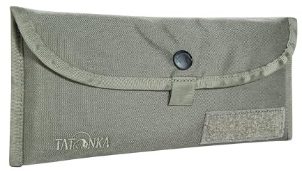 Tatonka bestickväska BC – robust förvaringsväska av Cordura-material för utomhusbestick – 25 x 11 cm, Stengrå oliv, 25 x 11 cm, Bestickväska med tryckknapp och fästslingor