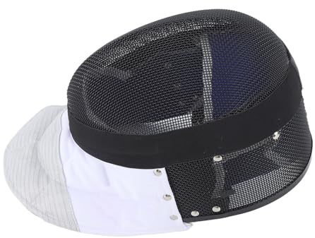 SIXRUN Máscara Deportiva de Esgrima Casco Protector de Esgrima con Pechera Acolchada para Práctica Diaria y Competición Máscara Deportiva de Esgrima Negra Máscara de Esgrima (Talla 110cm)