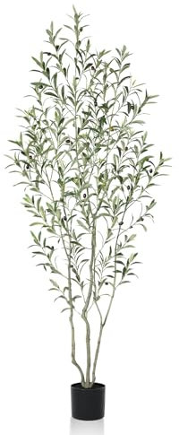 SOGUYI 180 cm Tall Artificial Olive Tree – Realistic Tropical Faux Plant for Home and Office Decor, Fake Floor Plant with Pot