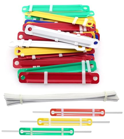 Bamyli 50 fermagli per carta, clip per raccoglitori, clip per archiviazione, clip in metallo, per scuola, ufficio, casa (multicolore)