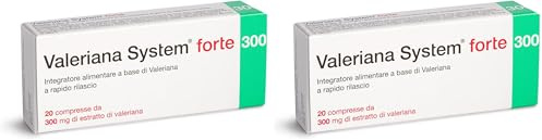 Valeriana System Forte, Integratore Alimentare a Base di Valeriana 20 Compresse, Favorisce un Sonno Ottimale (Confezione da 2)